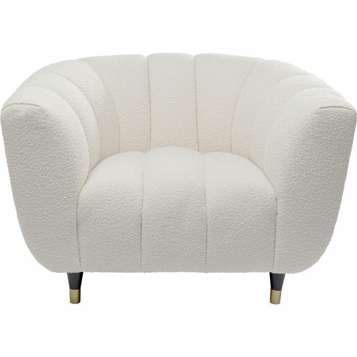Produse - Fotoliu Spectra 108x95x74 cm, Țesătură Boucle Alb - Kare Design