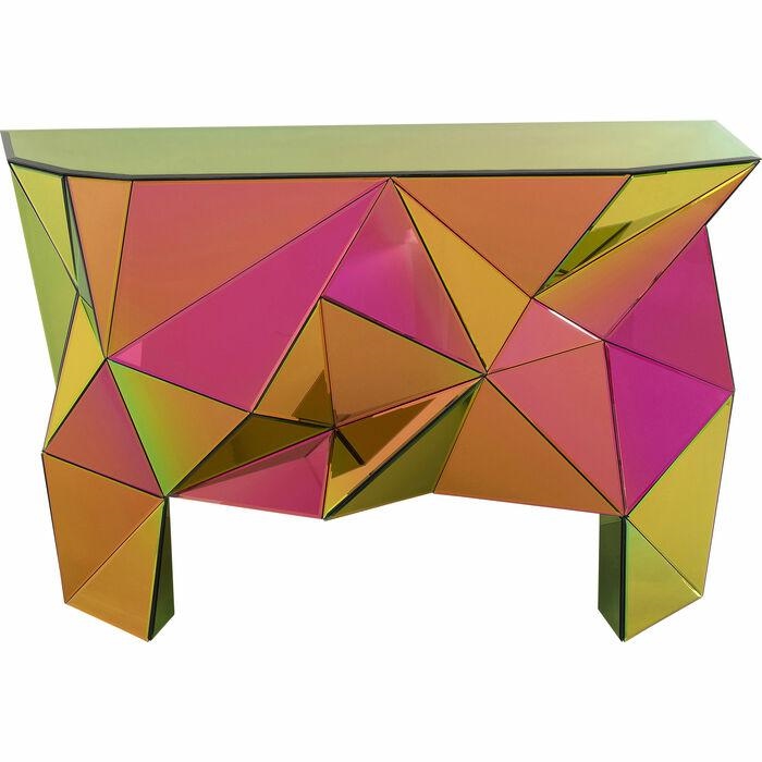 Produse - Consolă Prisma Color 127x38,5x80,5 cm, MDF și Sticlă Oglindă Multicolor - Kare Design