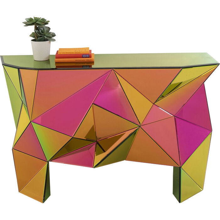 Consolă Prisma Color 127x38,5x80,5 cm, MDF și Sticlă Oglindă Multicolor - Kare Design [7]