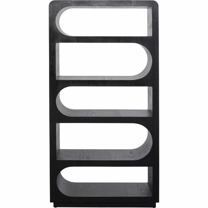 Produse - Bibliotecă Forma 90x38x180 cm, Lemn de Frasin și Mango Lăcuit Negru - Kare Design