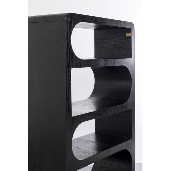 Bibliotecă Forma 90x38x180 cm, Lemn de Frasin și Mango Lăcuit Negru - Kare Design [4]