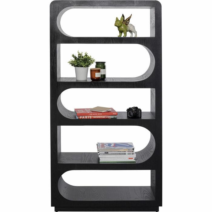 Bibliotecă Forma 90x38x180 cm, Lemn de Frasin și Mango Lăcuit Negru - Kare Design [6]