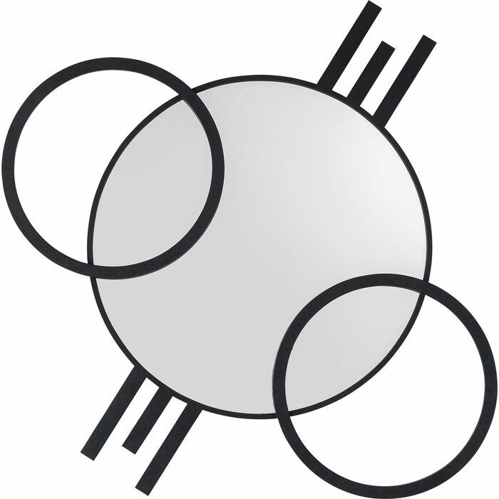 Produse - Oglindă Triple Circle 124x4,5x119 cm, Metal Negru - Kare Design