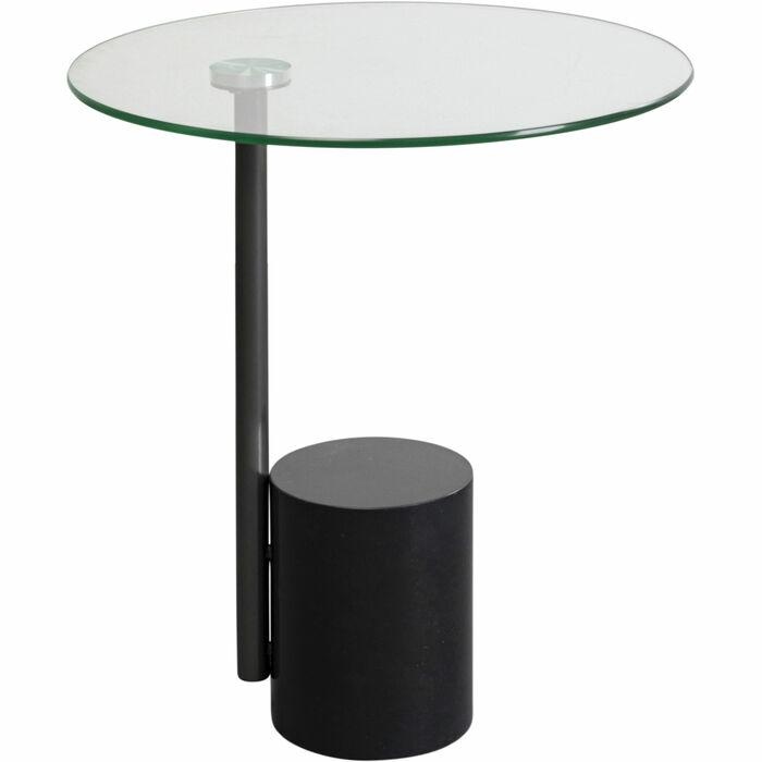 Produse - Măsuță Tori 46x46x53 cm, Sticlă Transparentă Negru - Kare Design