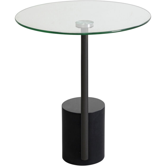 Măsuță Tori 46x46x53 cm, Sticlă Transparentă Negru - Kare Design [2]