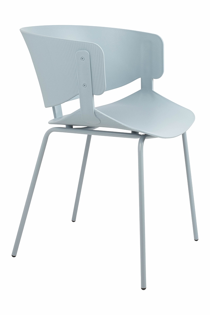 Scaune - Scaun Garret 50,5x56x75 cm, Polipropilenă și Metal Gri Deschis - King Home