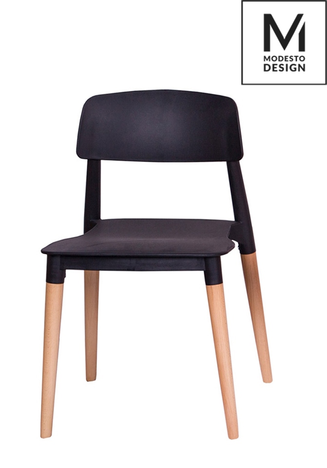 Scaune - Scaun Ecco 42x49x78 cm, Polipropilenă Negru Mat - Modesto Design