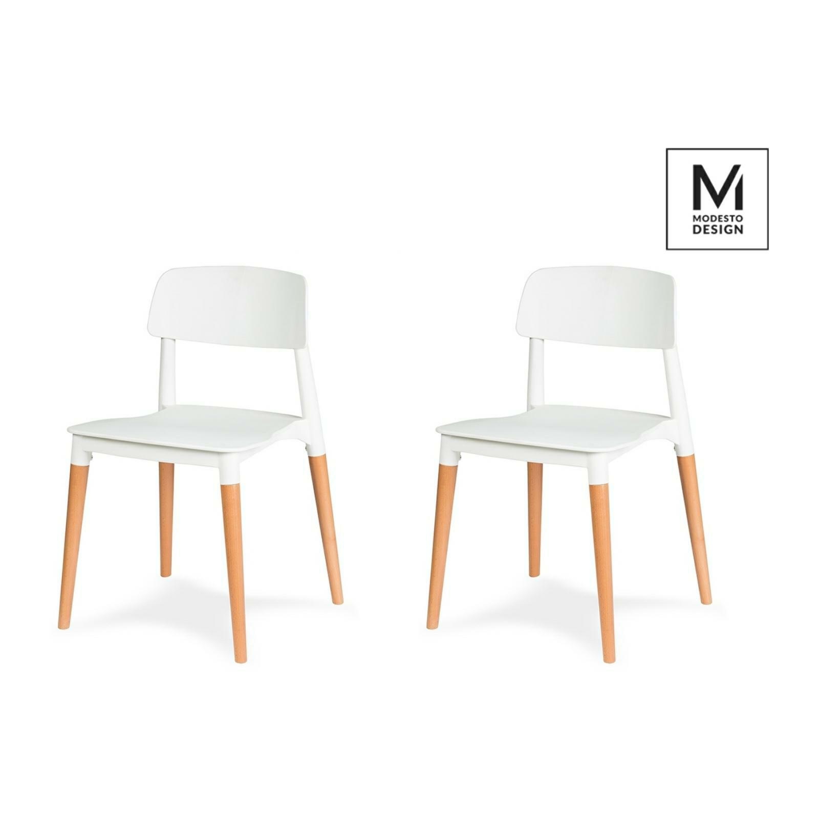 Produse - Set de 2 Scaune Ecco 42x49x78 cm, Polipropilenă Alb - Modesto Design