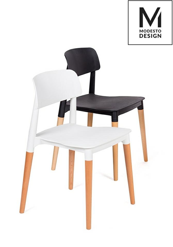 Set de 6 Scaune Ecco 42x49x78 cm, Polipropilenă și Lemn de Fag Alb - Modesto Design [4]