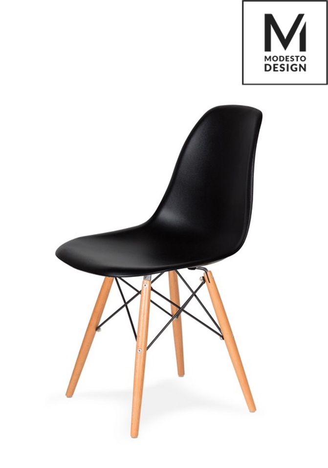 Scaune - Scaun Dsw 46x48x82 cm, Plastic Negru - Modesto Design