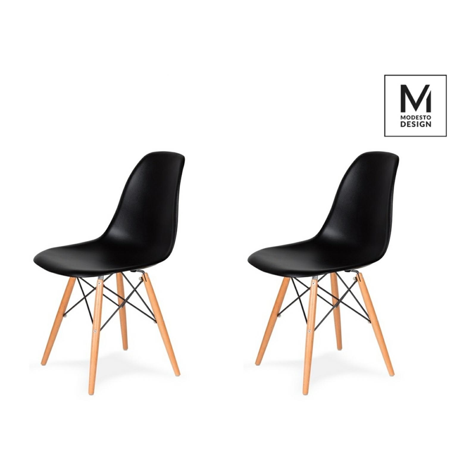 Scaune - Set de 2 Scaune Dsw 46x48x82 cm, Negru - Modesto Design