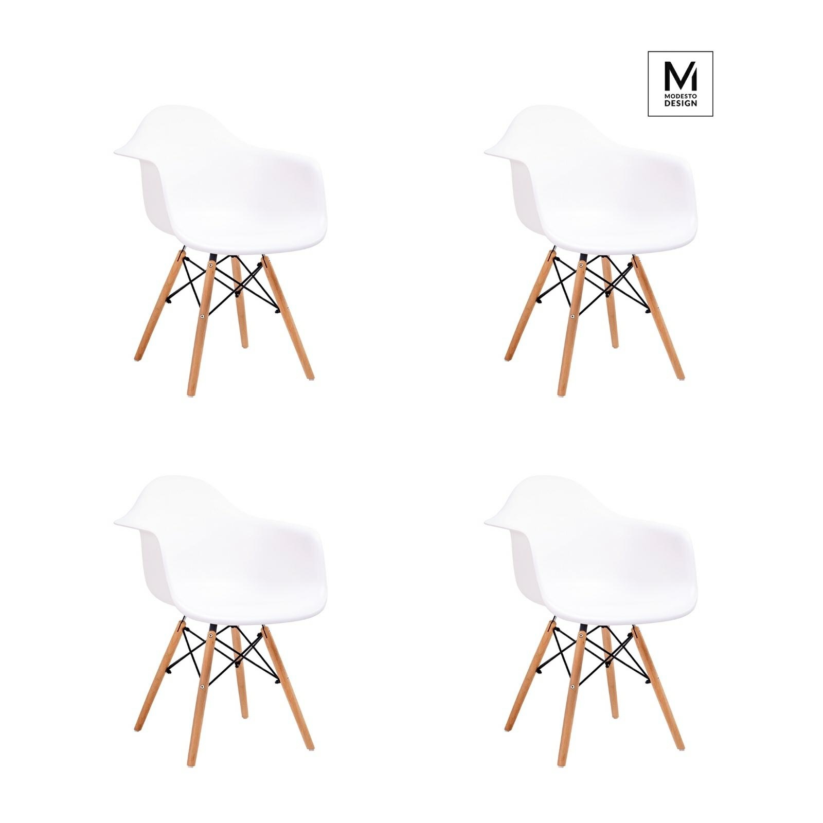 Scaune - Set de 4 Scaune Daw Dsw 62x62x79 cm, Polipropilenă Alb - Modesto Design