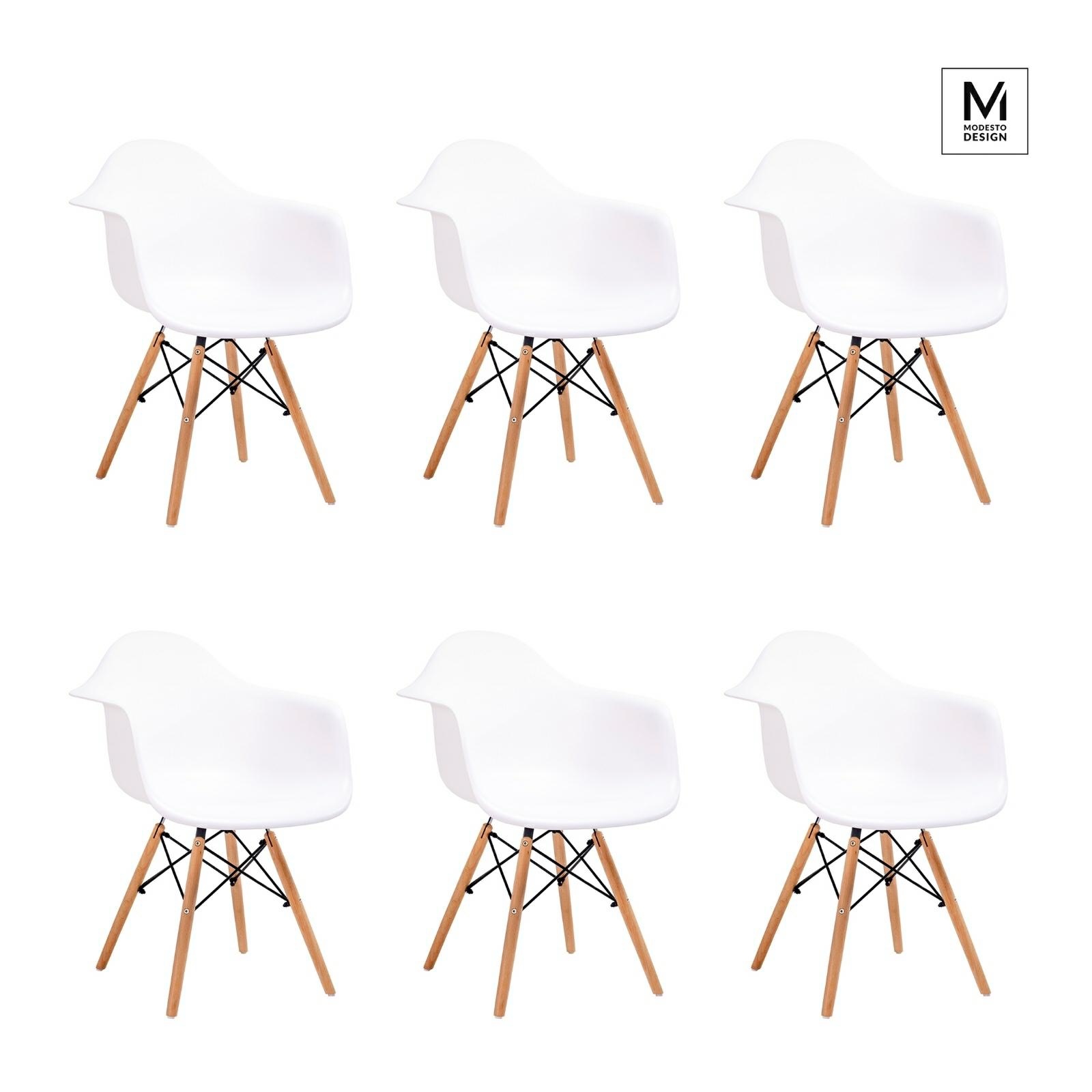 Scaune - Set de 6 Scaune Daw Dsw 62x62x79 cm, Metal Alb - Modesto Design