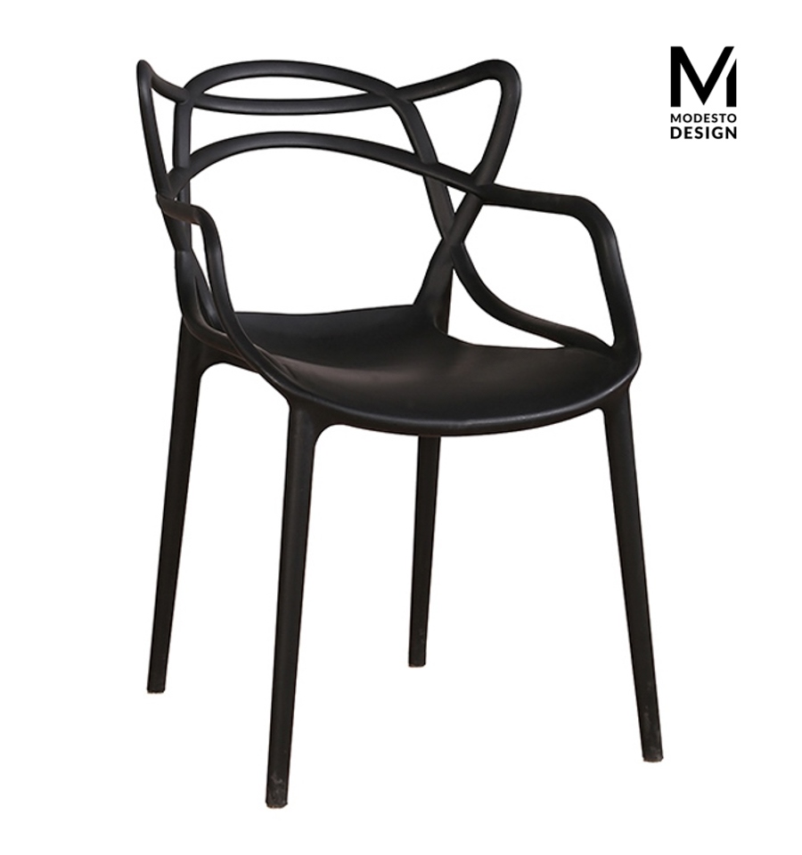 Set de 6 Scaune Hilo 55x58x81 cm, Polipropilenă Negru - Modesto Design [2]