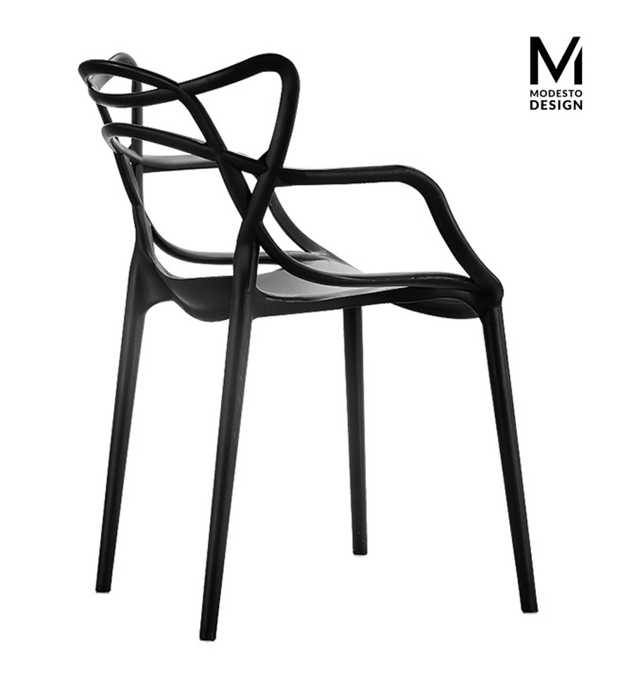 Set de 6 Scaune Hilo 55x58x81 cm, Polipropilenă Negru - Modesto Design [4]