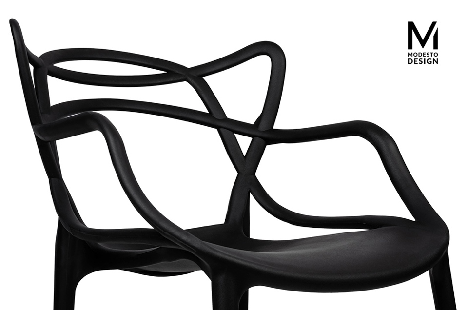 Set de 6 Scaune Hilo 55x58x81 cm, Polipropilenă Negru - Modesto Design [5]