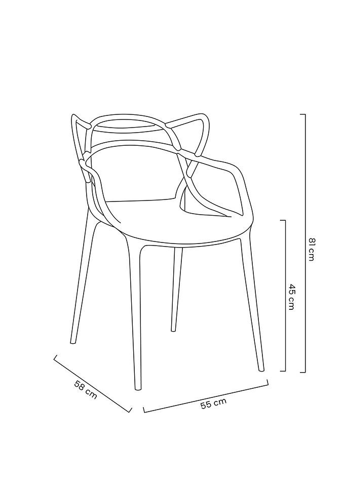 Scaun Hilo 55x58x81 cm, Polipropilenă Gri - Modesto Design [12]
