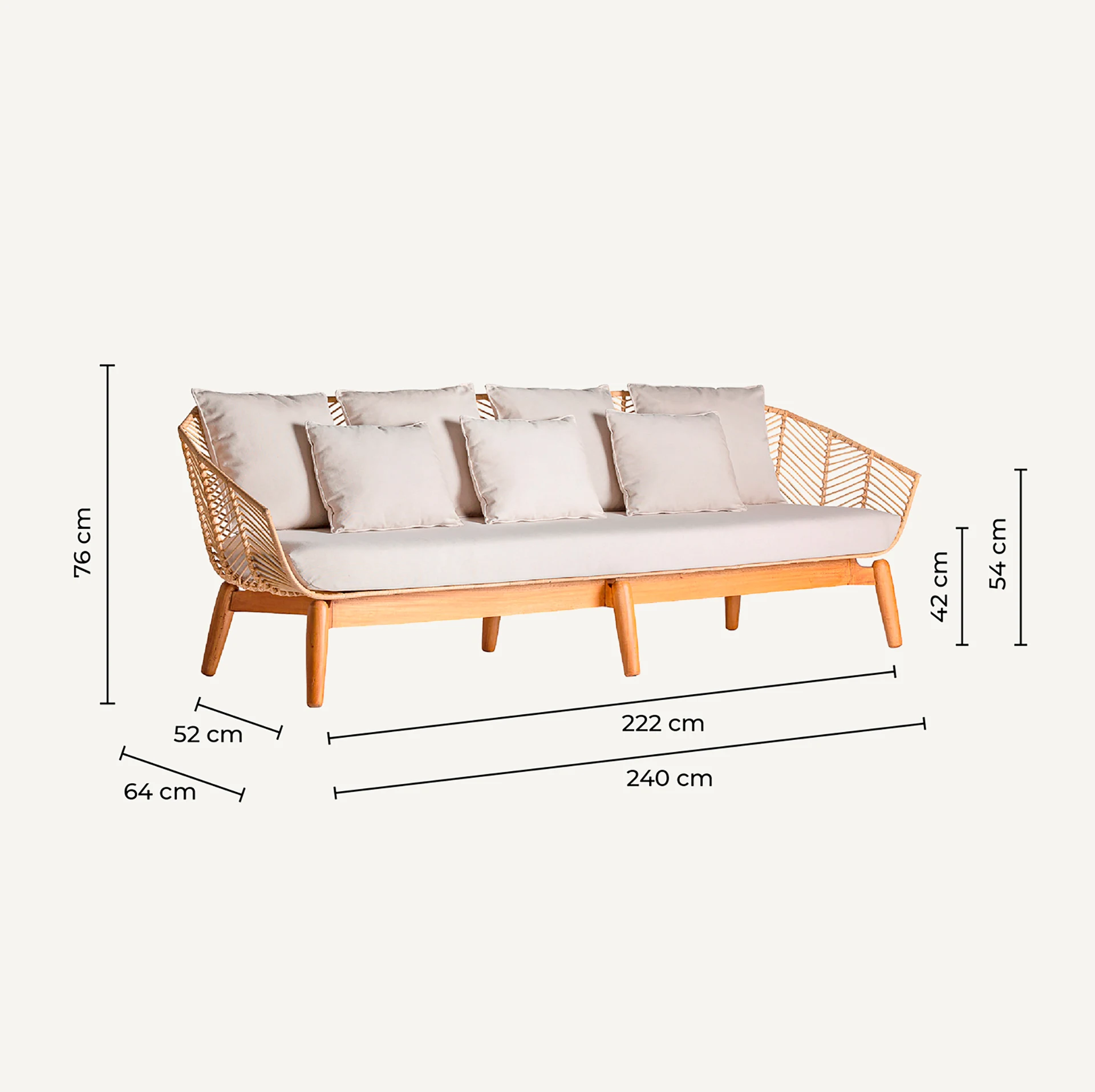 CANAPEA PLISSE DIN RATTAN VicalHome 28395 [15]