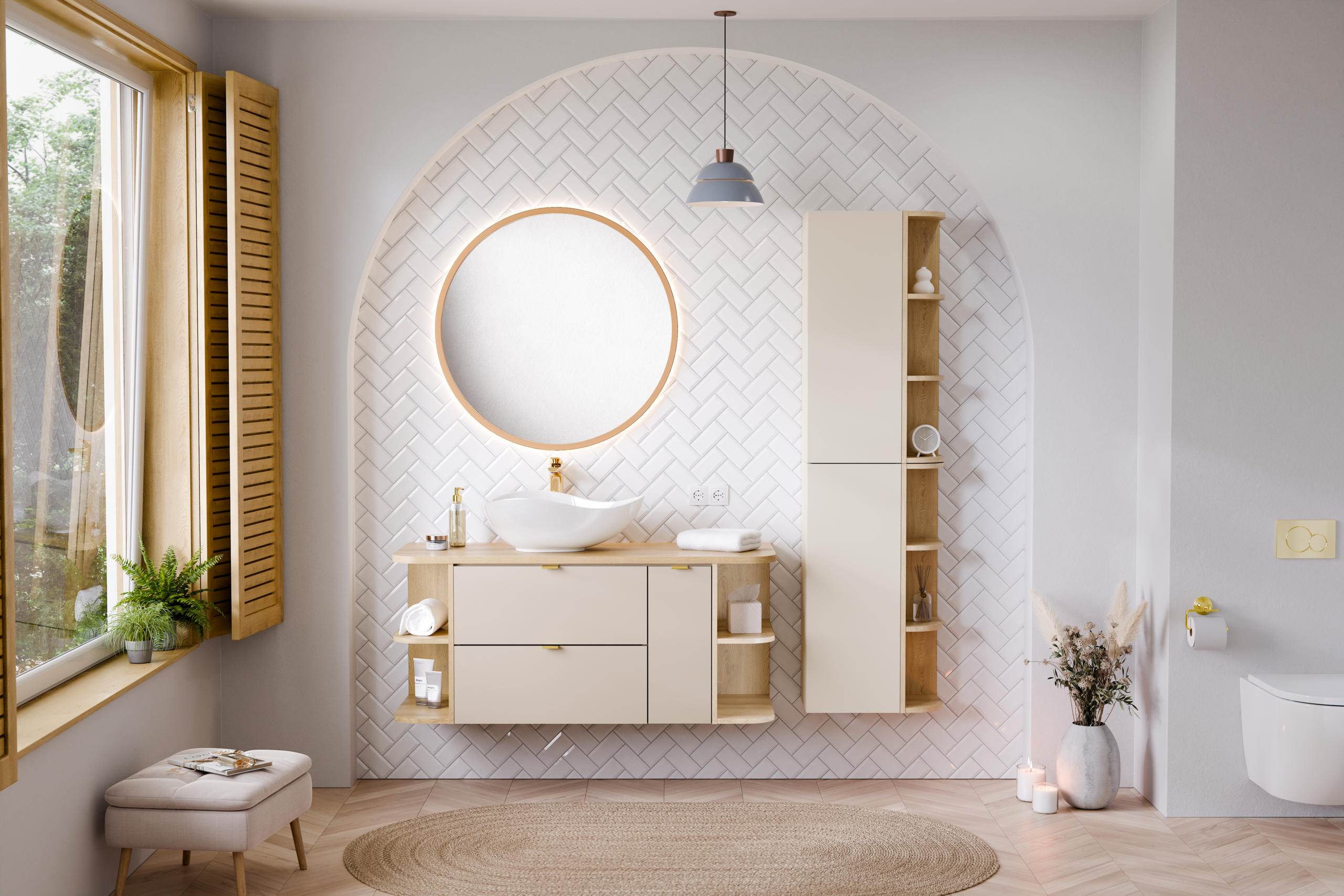 Raft depozitare 20cm, dimensiune 46cm x 20cm x 50cm, culoare Cashmir mat, material PAL melaminat - COMAD** [5]