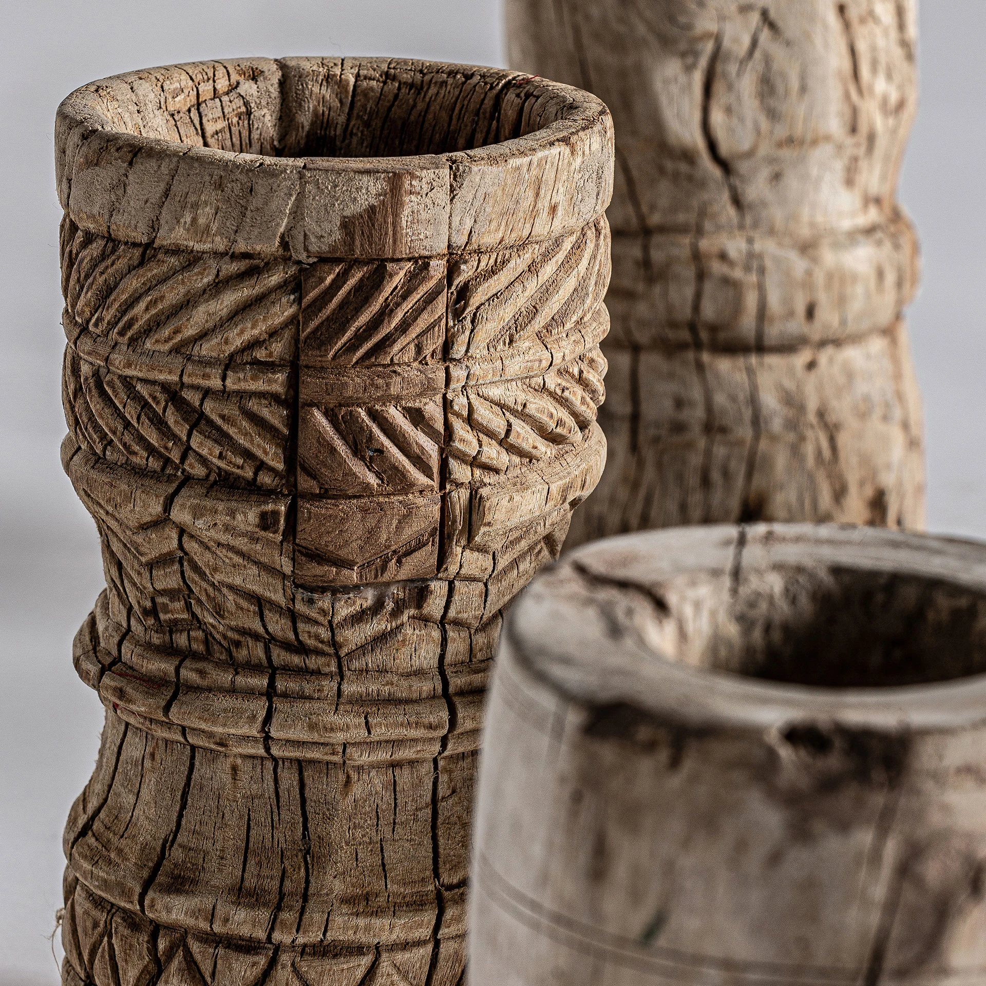 Sculptura Decorativa din Lemn de Okhali, Maro, 15x15x35 cm - VicalHome 32726 [22]