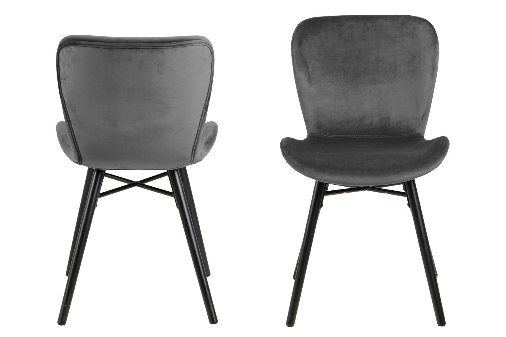 Scaun Batilda 1A 47x53x82,5 cm, Lemn de Cauciuc Gri Închis Negru - Actona [2]