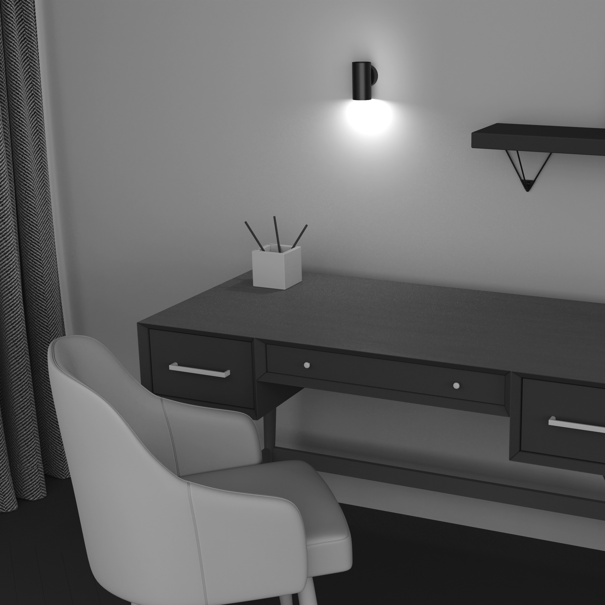 Aplică de perete FOCUS S, Aluminiu Negru, 10W, MAYTONI C068WL-01B [2]