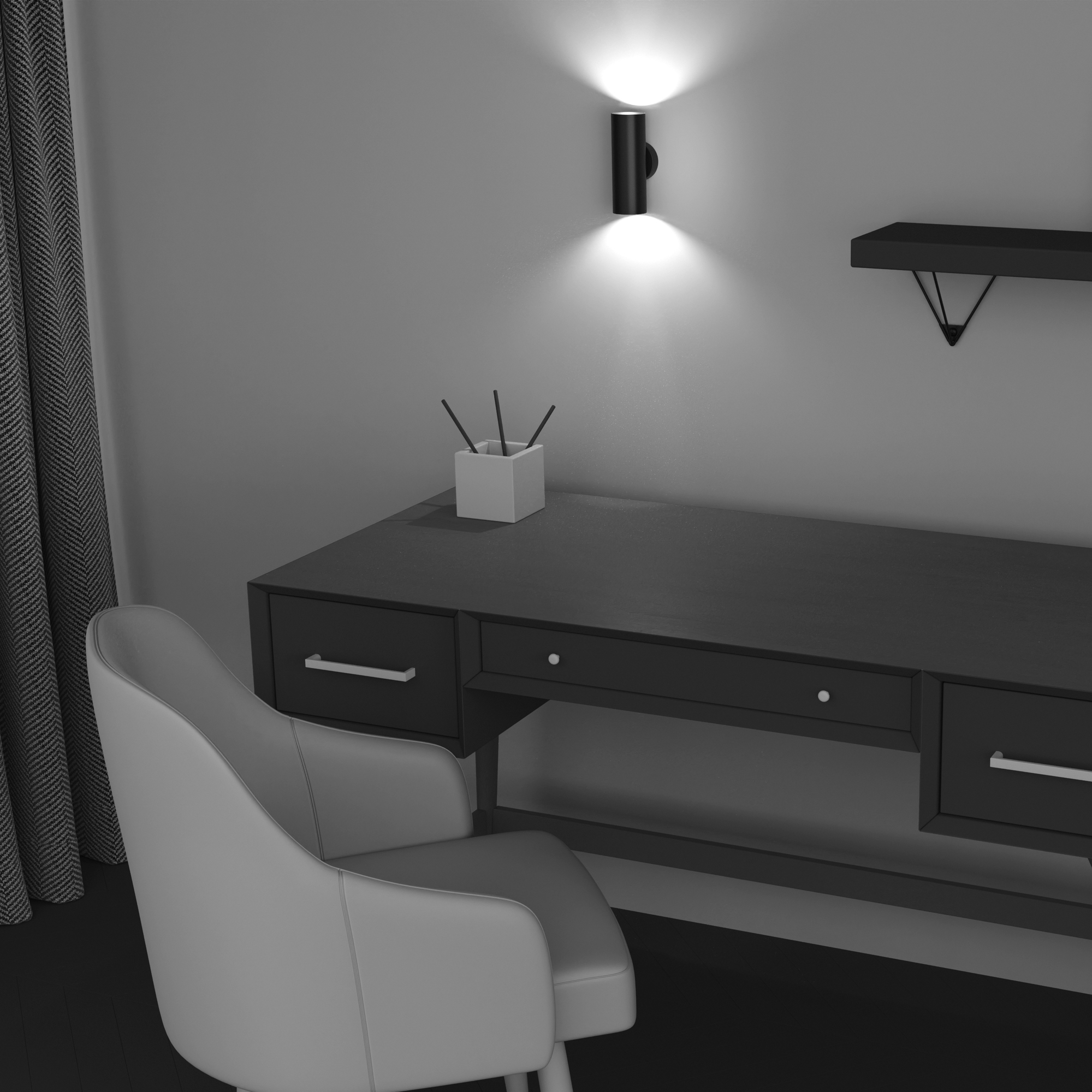 Aplică de perete FOCUS S, Aluminiu Negru, 10W, MAYTONI C068WL-02B [2]