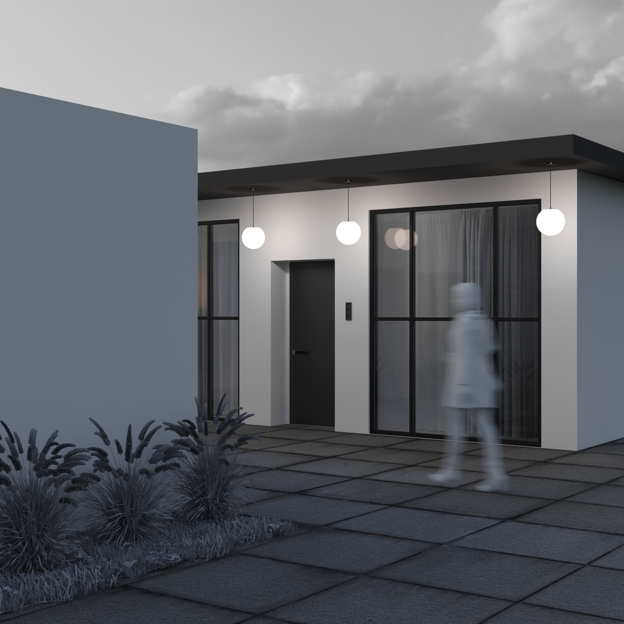 Corp de iluminat suspendat de exterior Erda, Plastic Alb, 30W, MAYTONI O594PL-01B [2]