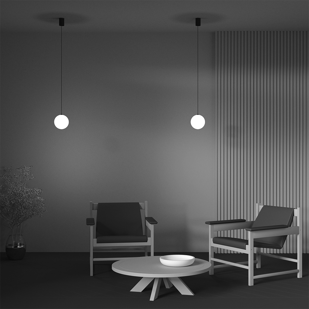 Corp de iluminat suspendat Lună, Aluminiu și plastic Negru și alb, 5W, MAYTONI P039PL-5W4K-10-B [3]