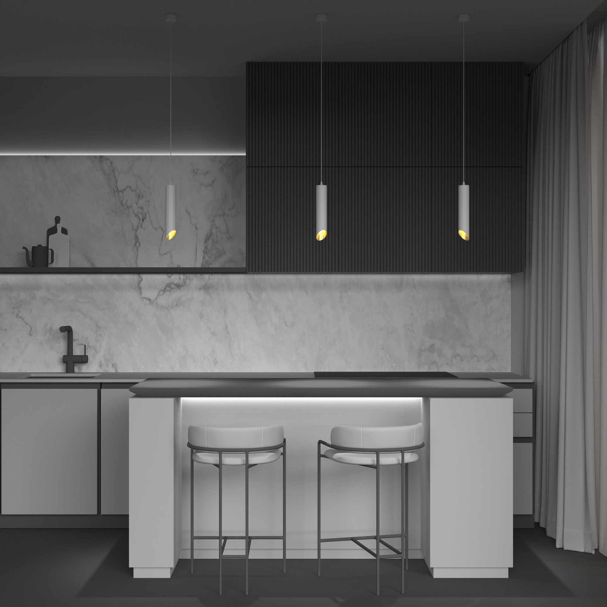 Corp de iluminat suspendat Lipari, Aluminiu Alb cu auriu, 10W, MAYTONI P044PL-01-40GU10-W [2]