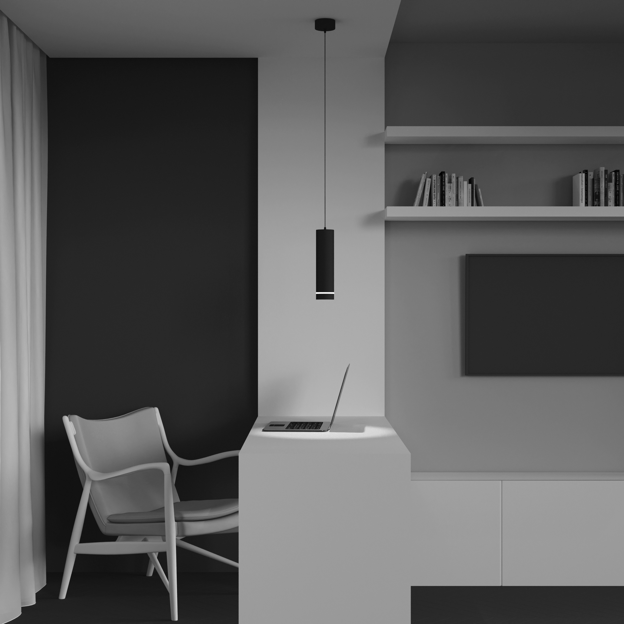 Corp de iluminat suspendat ORLO, Aluminiu, metal Negru, 12W, MAYTONI P085PL-12W3K-B [3]