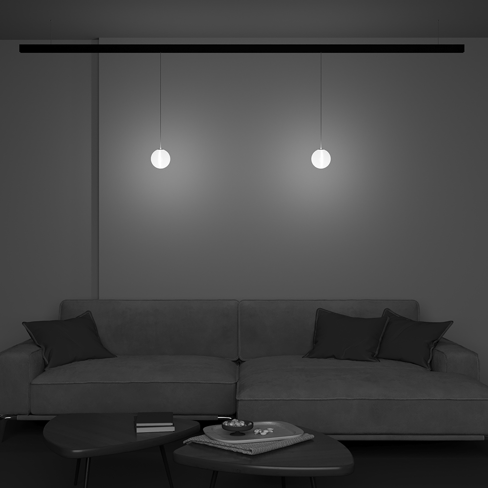 Corp de iluminat suspendat pe șină Lună, Sticlă Negru, 5W, MAYTONI TR039-2-5W4K-1 [3]