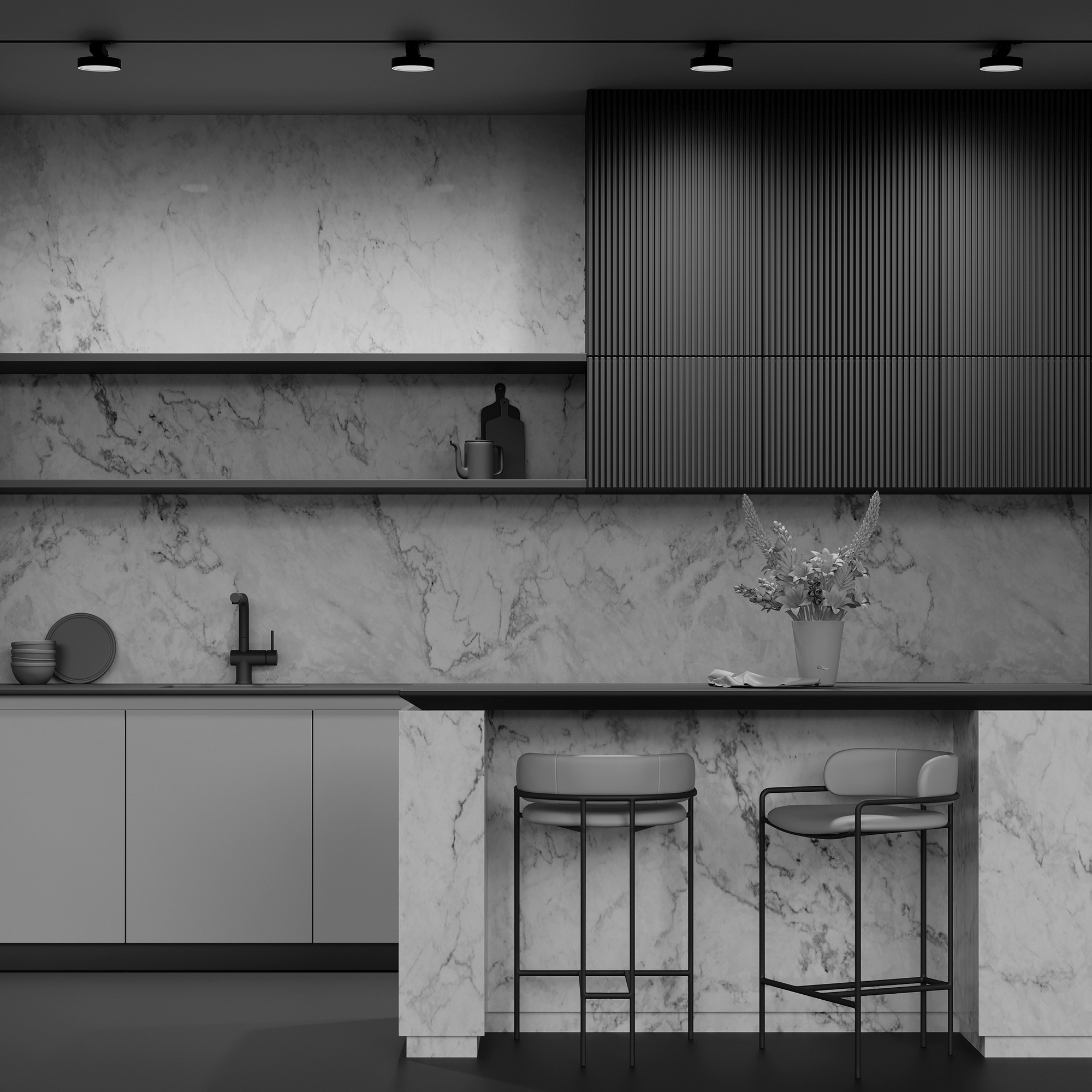 Corp de iluminat pe șină Zon, Metal, aluminiu, plastic Negru, 12W, MAYTONI TR043-1-12W3K-B [3]