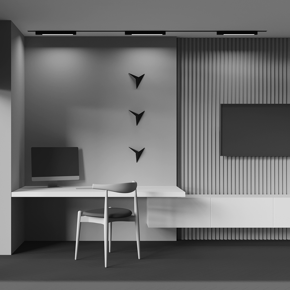 Corp de iluminat pe șină Bază Rotativă, Aluminiu și plastic Negru, 24W, MAYTONI TR104-1-24W4K-B-DE [3]