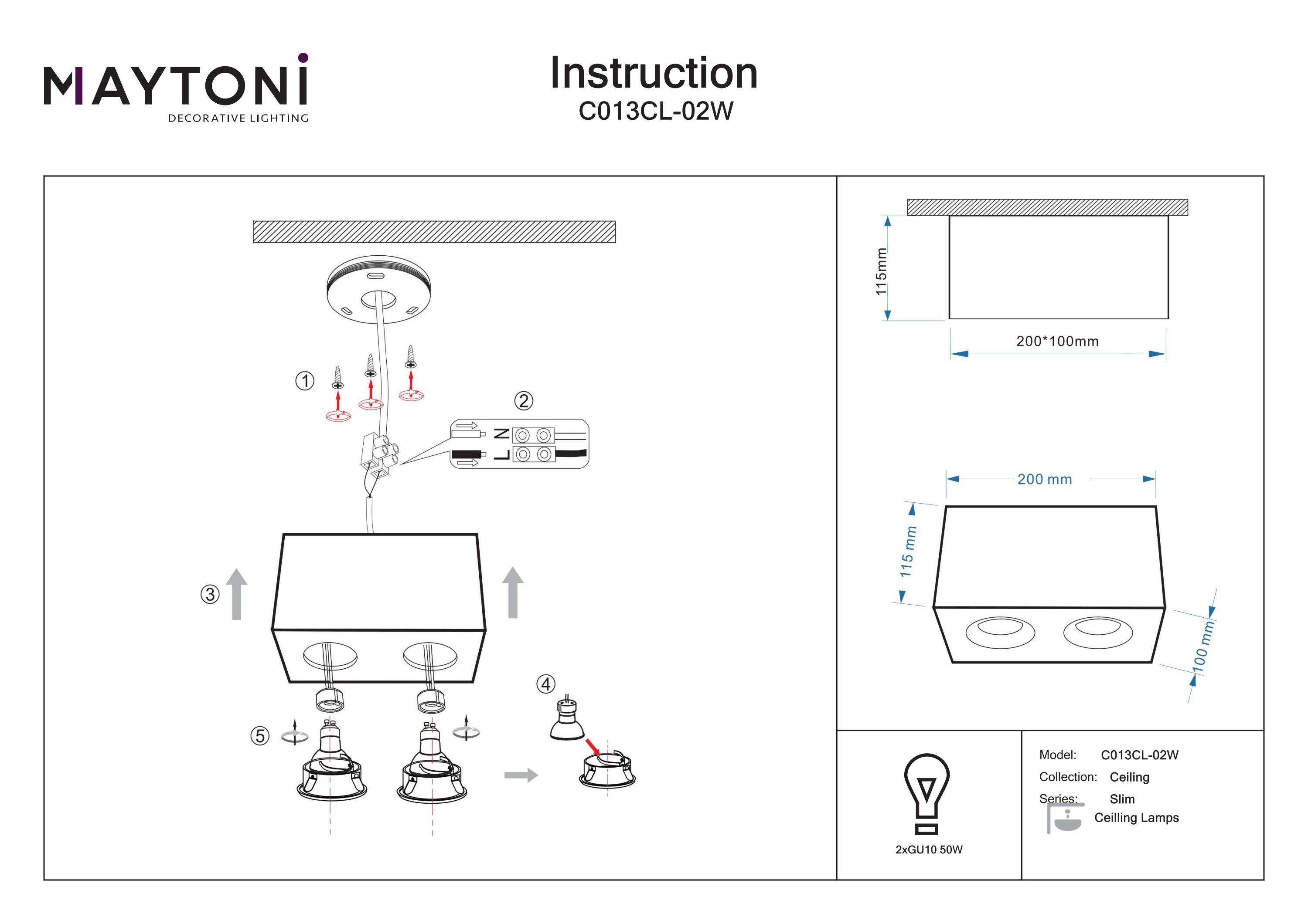 Plafonieră Slim, Aluminiu Alb, 10W, MAYTONI C013CL-02W [2]