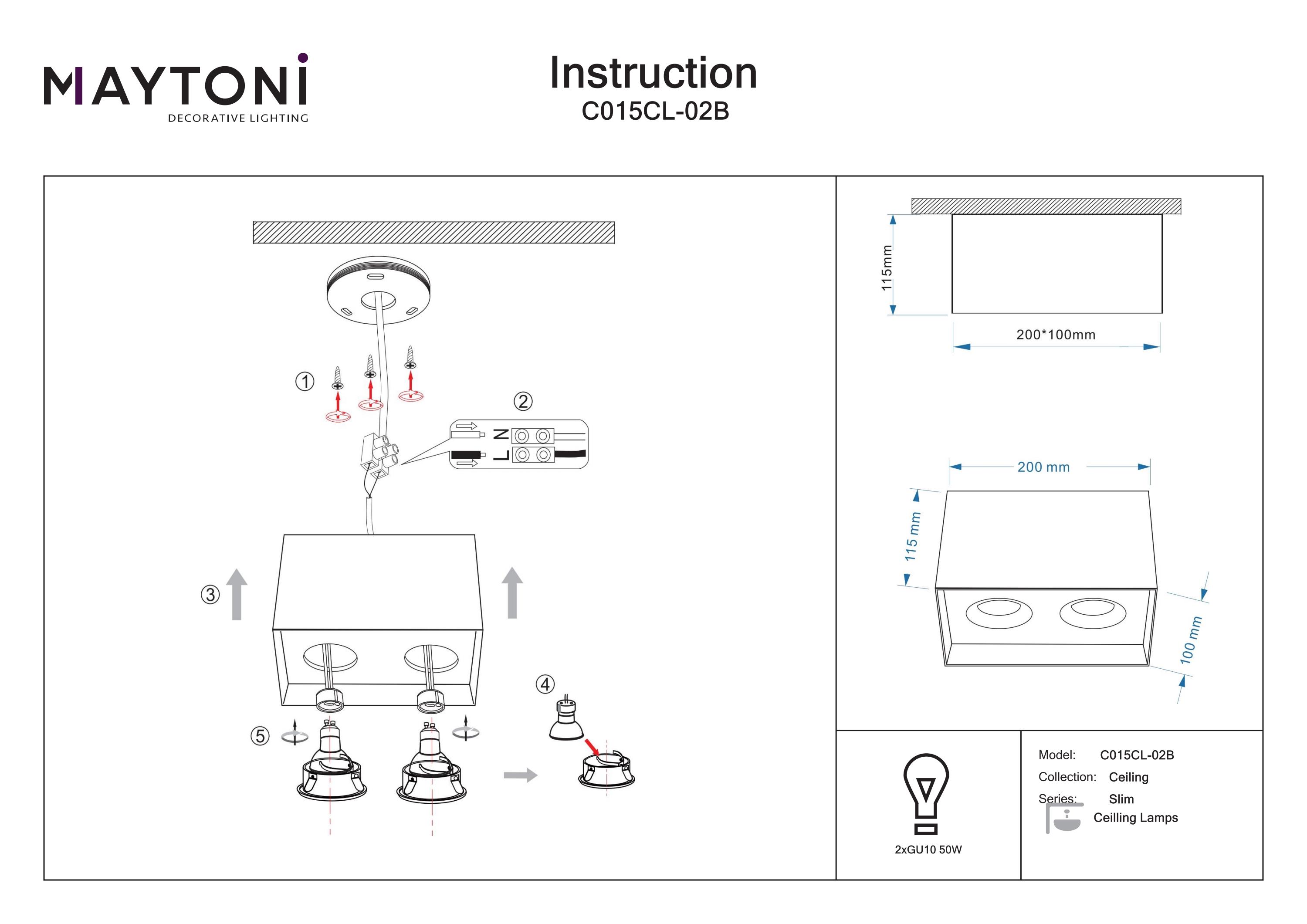 Plafonieră Slim, Aluminiu Negru, 10W, MAYTONI C015CL-02B [2]