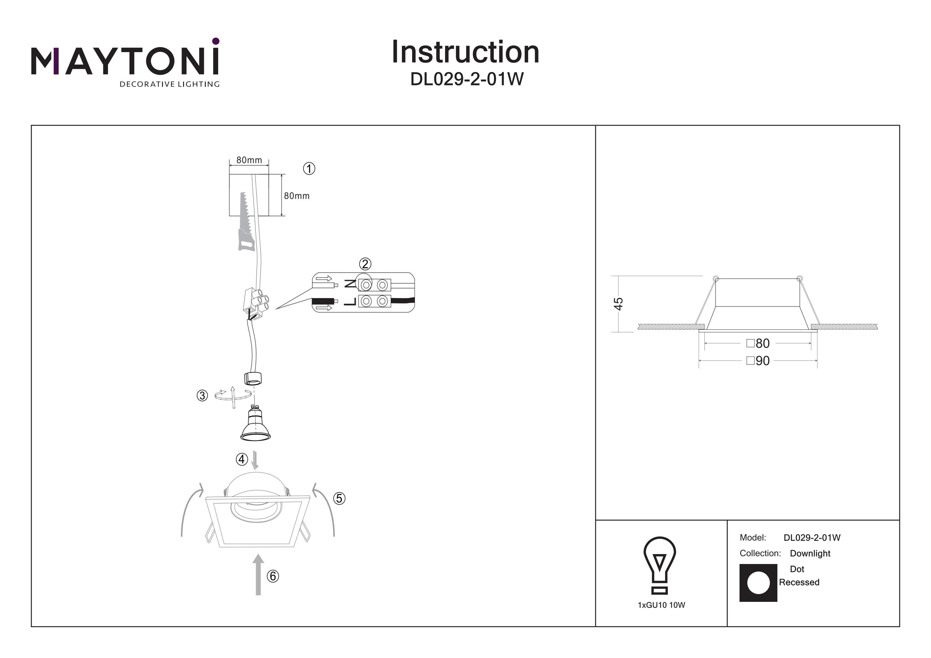 Corp de iluminat încastrat DOT, Aluminiu Alb, 10W, MAYTONI DL029-2-01W [4]