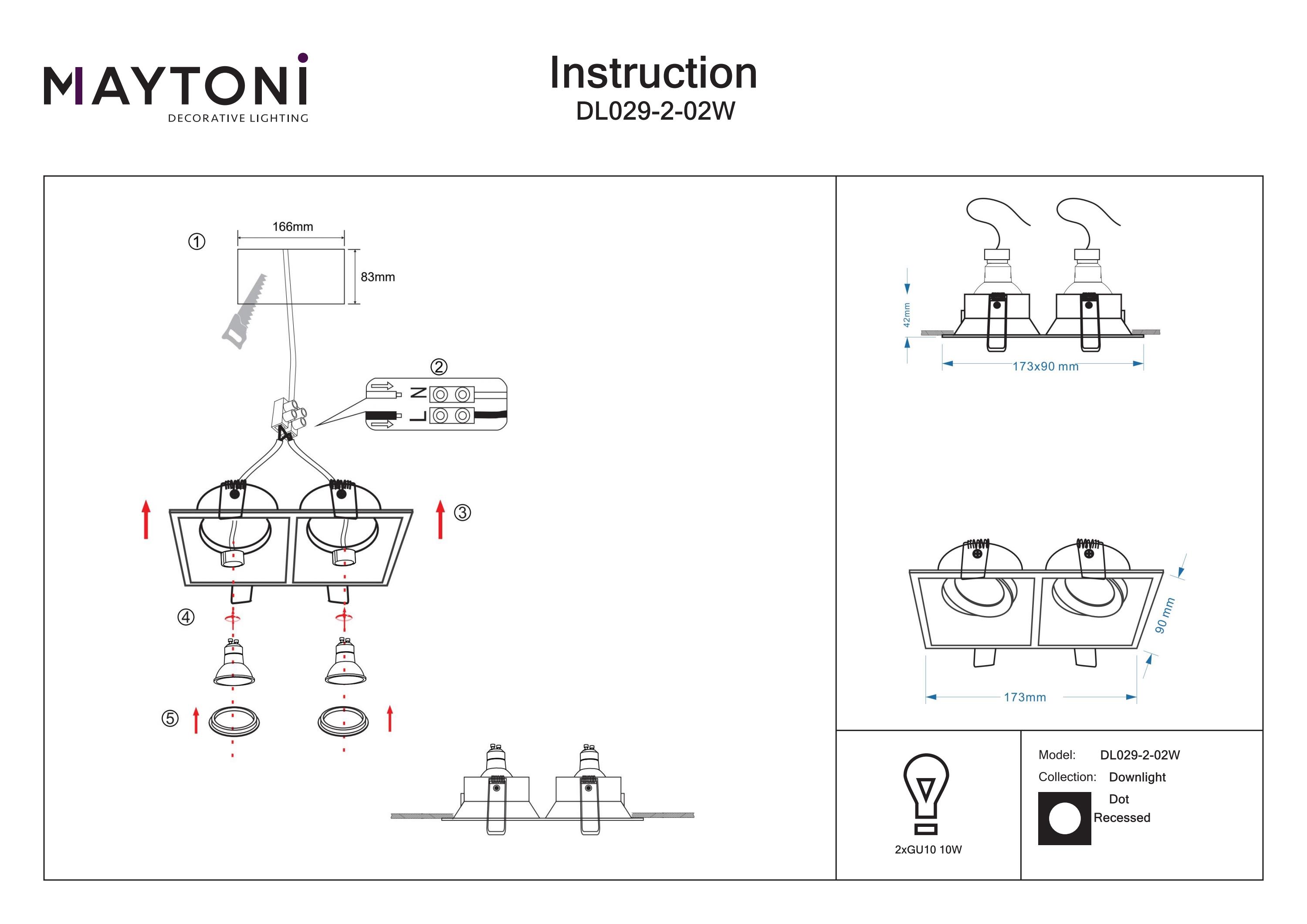 Corp de iluminat încastrat DOT, Aluminiu Alb, 10W, MAYTONI DL029-2-02W [3]