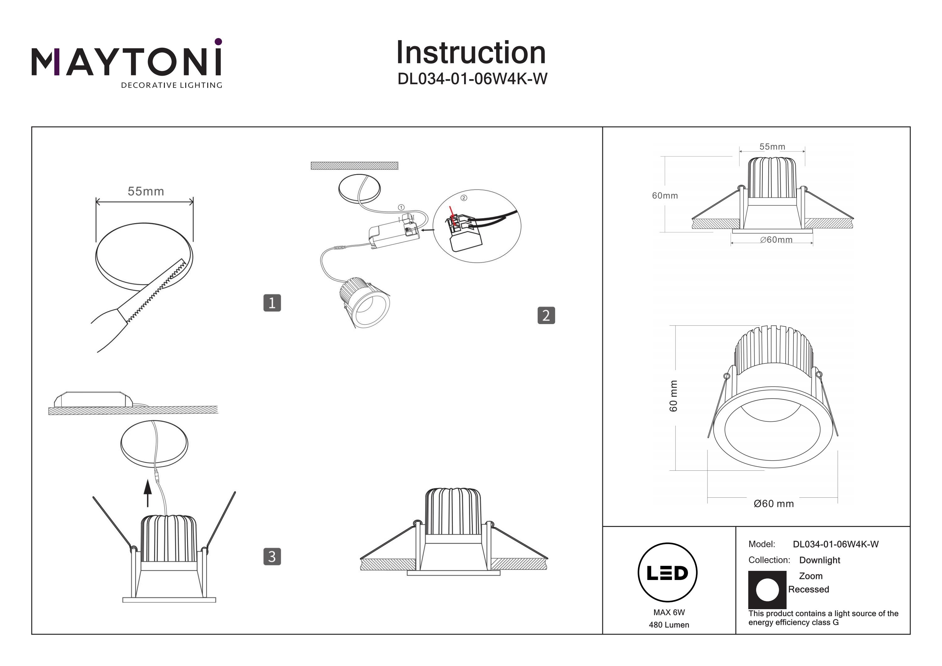 Corp de iluminat încastrat Zoom, Aluminiu Alb, 6W, MAYTONI DL034-01-06W4K-W [4]