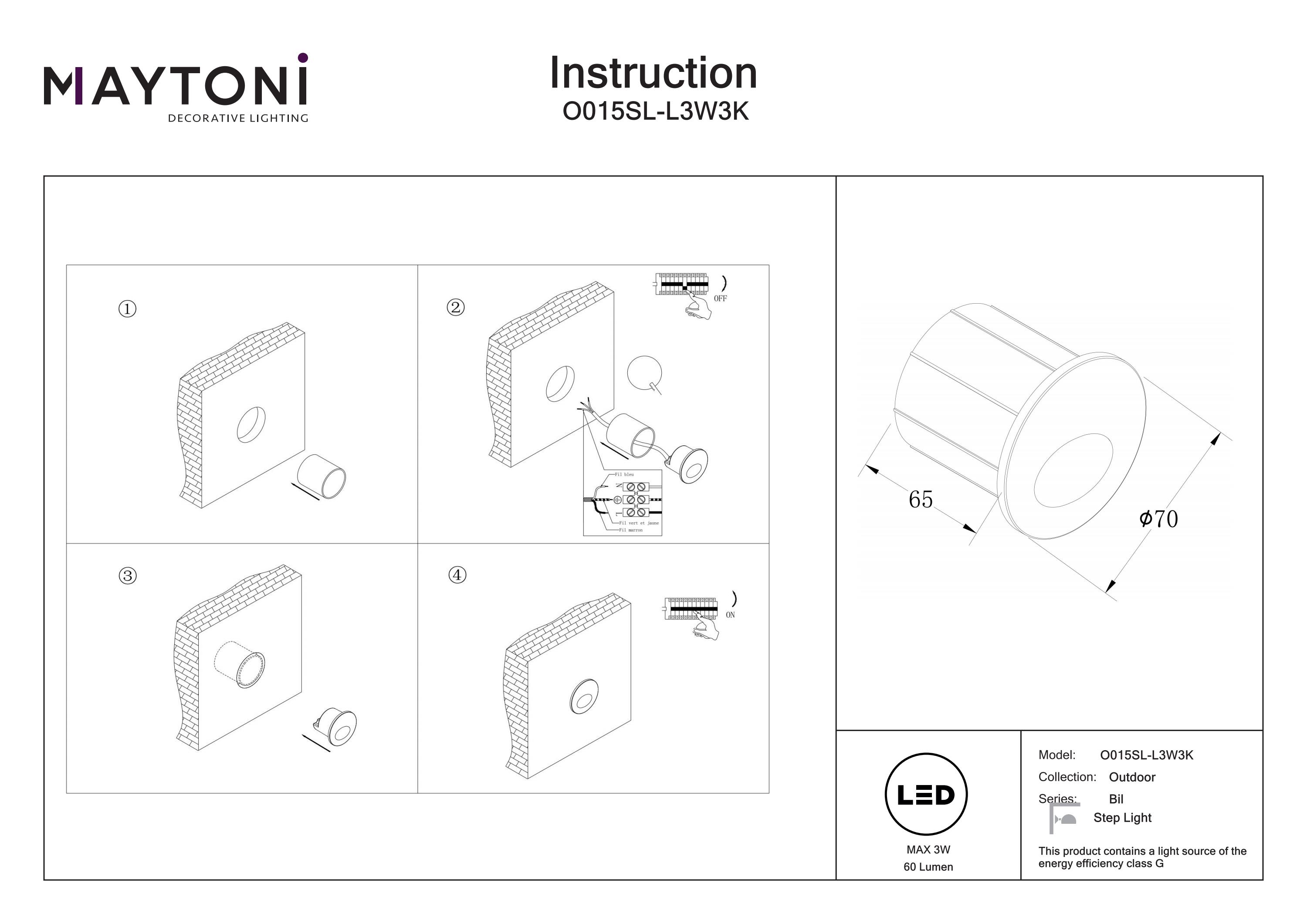 Iluminat pentru scări Bil, Aluminiu Alb, 3W, MAYTONI O015SL-L3W3K [5]