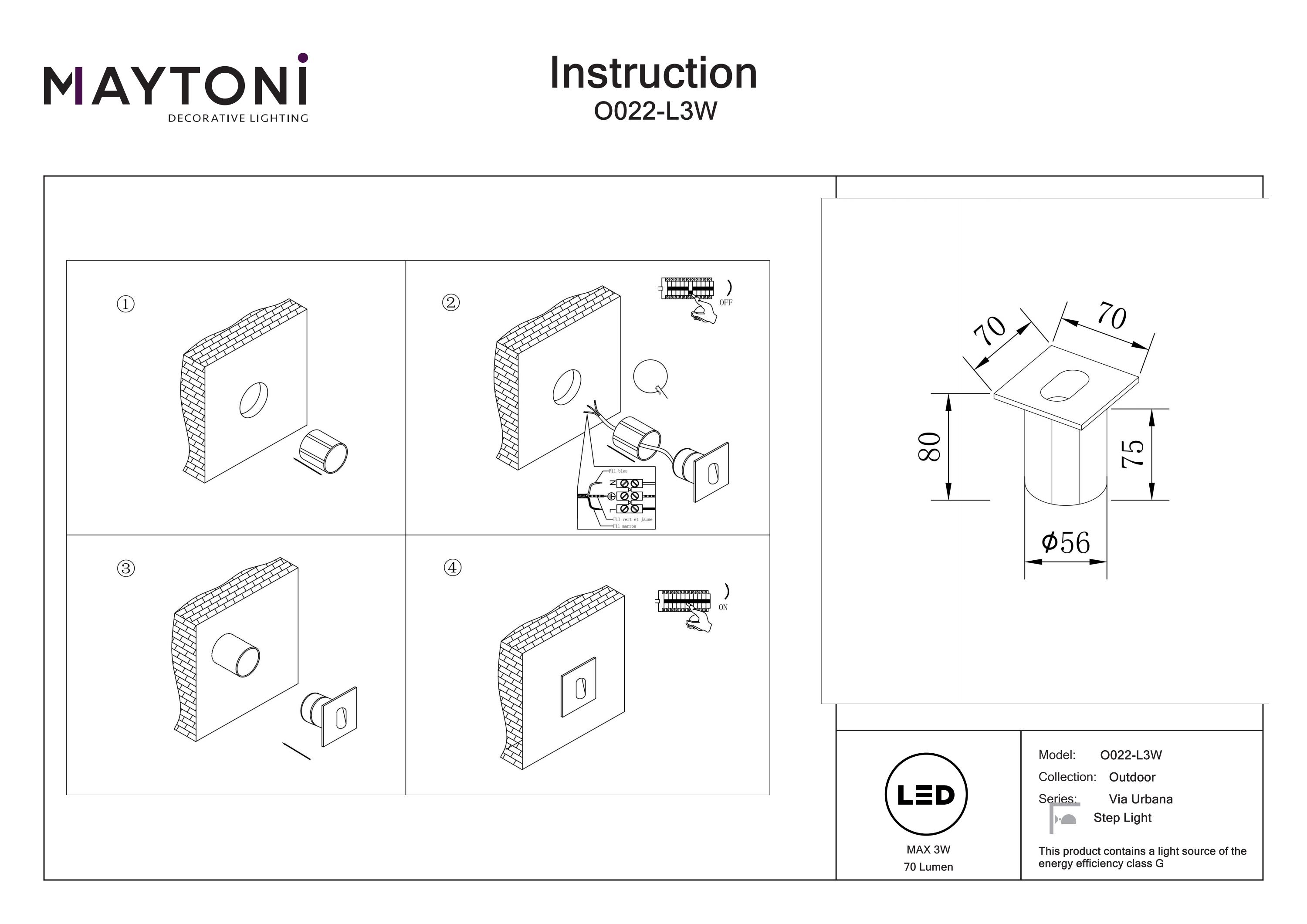 Iluminat pentru scări Via Urbana, Aluminiu Alb, 3W, MAYTONI O022-L3W [5]