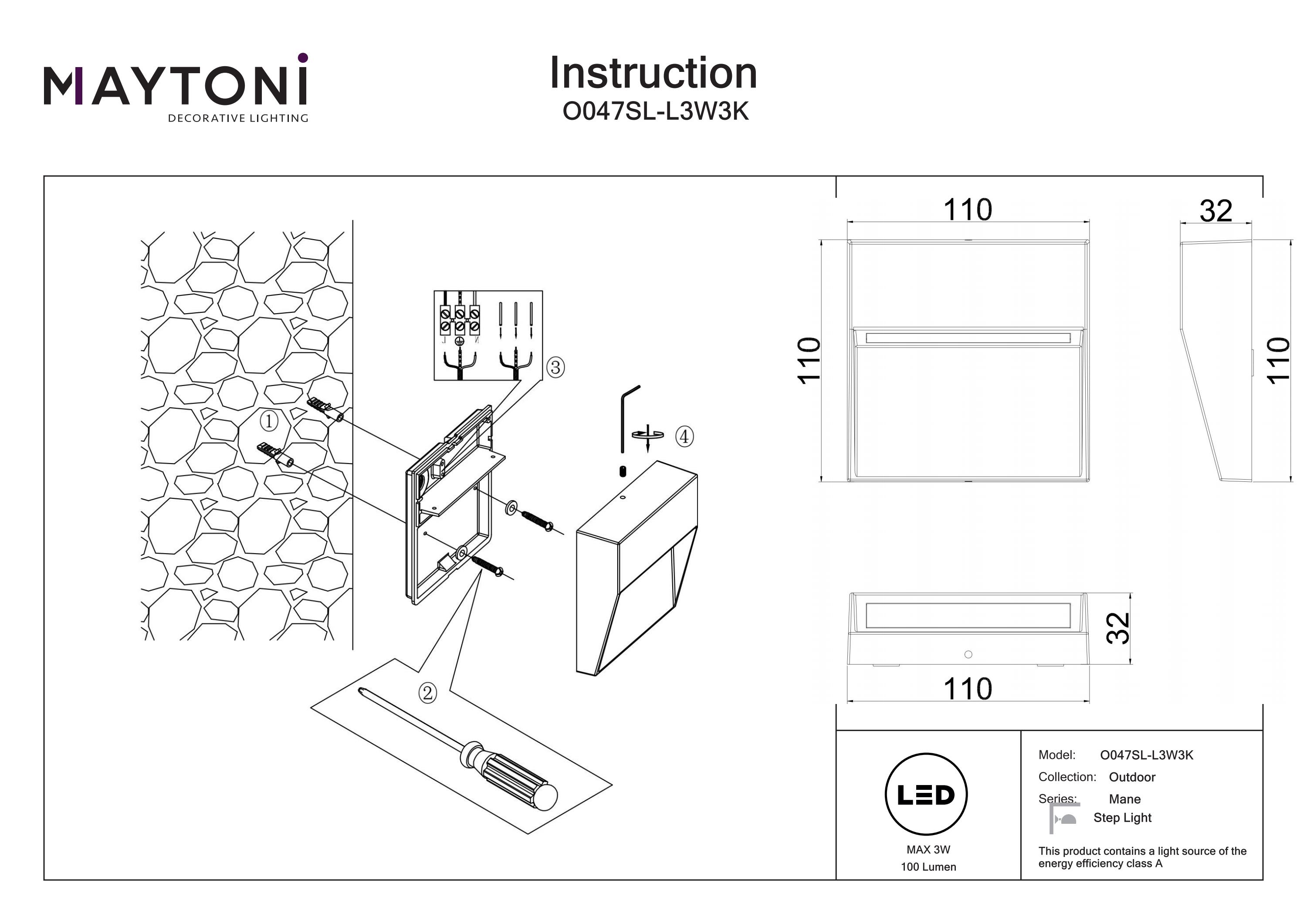 Iluminat pentru scări Mane, Aluminiu și plastic Alb, 3W, MAYTONI O047SL-L3W3K [5]