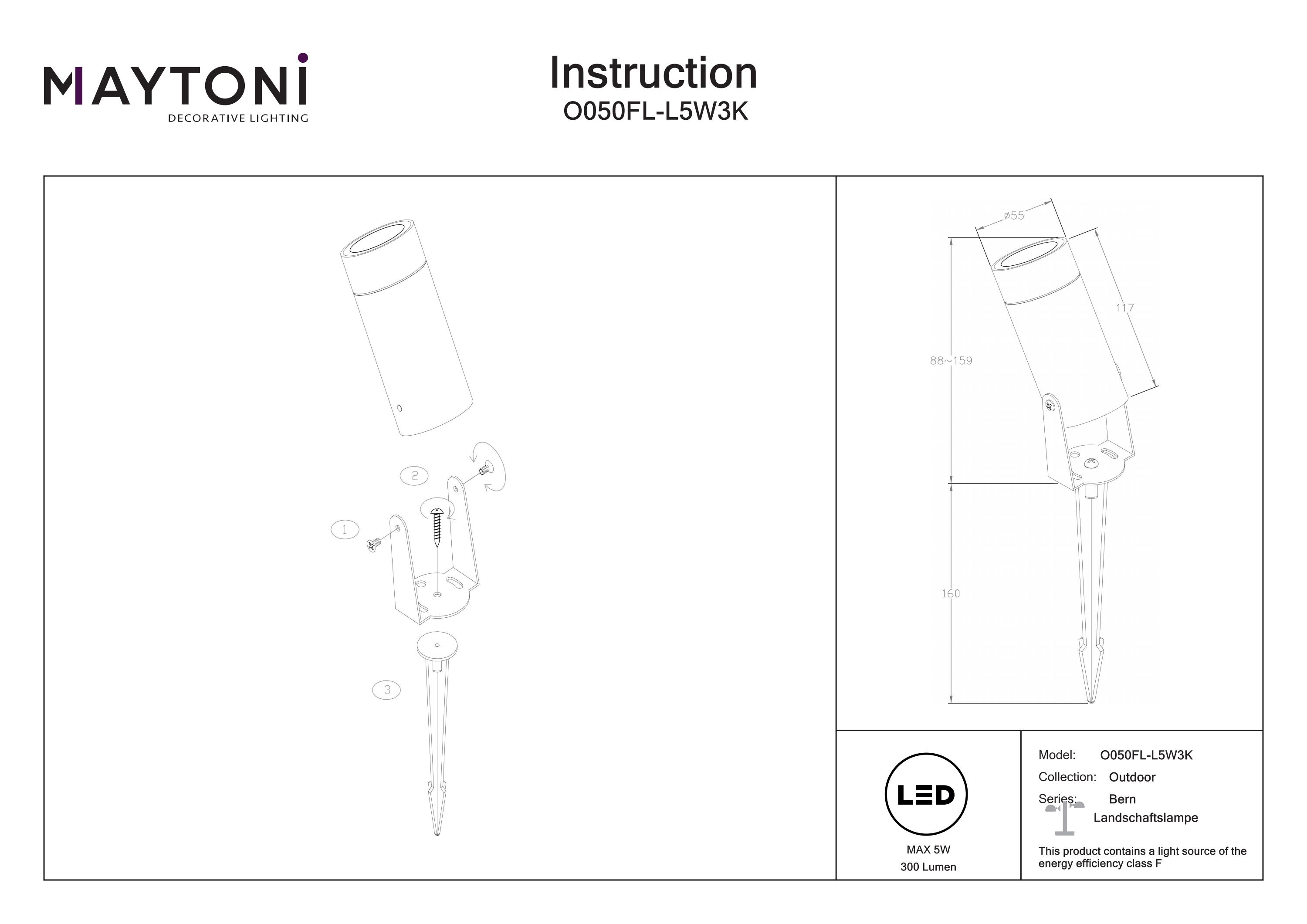 Corp de iluminat peisagistic Bern, Aluminiu Alb, 5W, MAYTONI O050FL-L5W3K [5]
