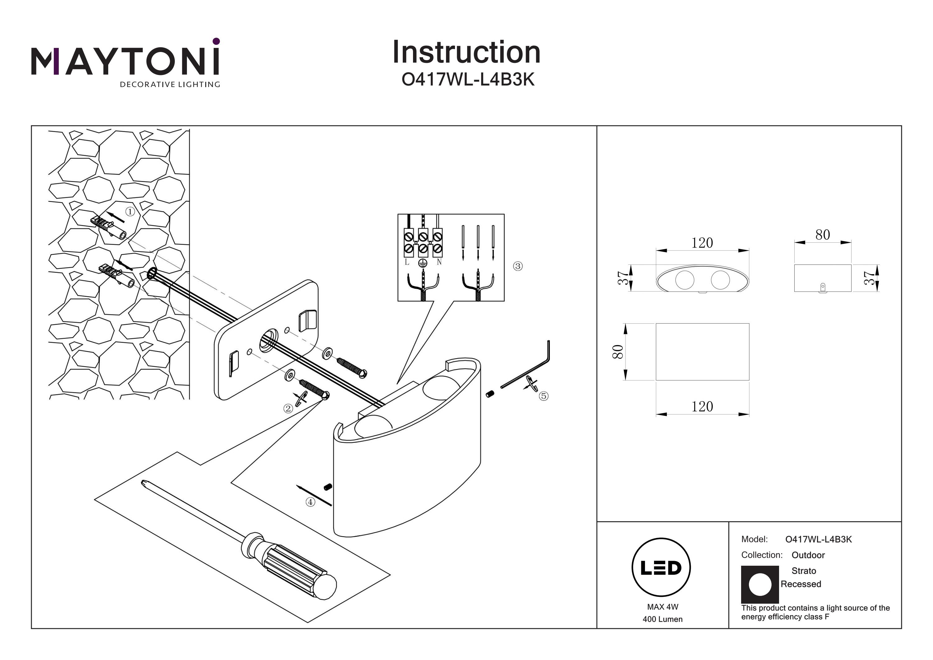 Iluminat arhitectural Strato, Metal Negru, 4W, MAYTONI O417WL-L4B3K [5]
