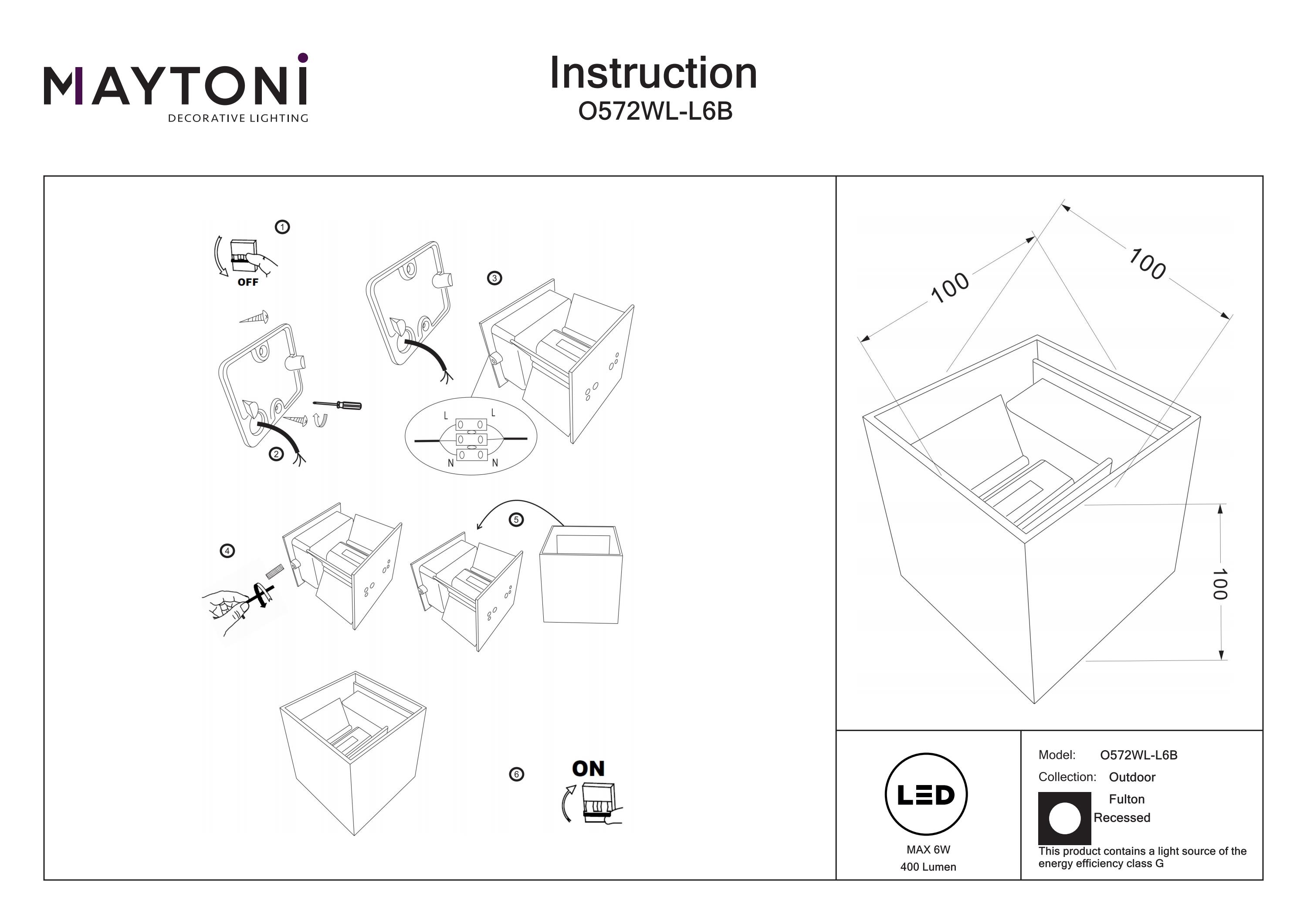 Iluminat arhitectural Fulton, Metal Negru, 6W, MAYTONI O572WL-L6B [5]