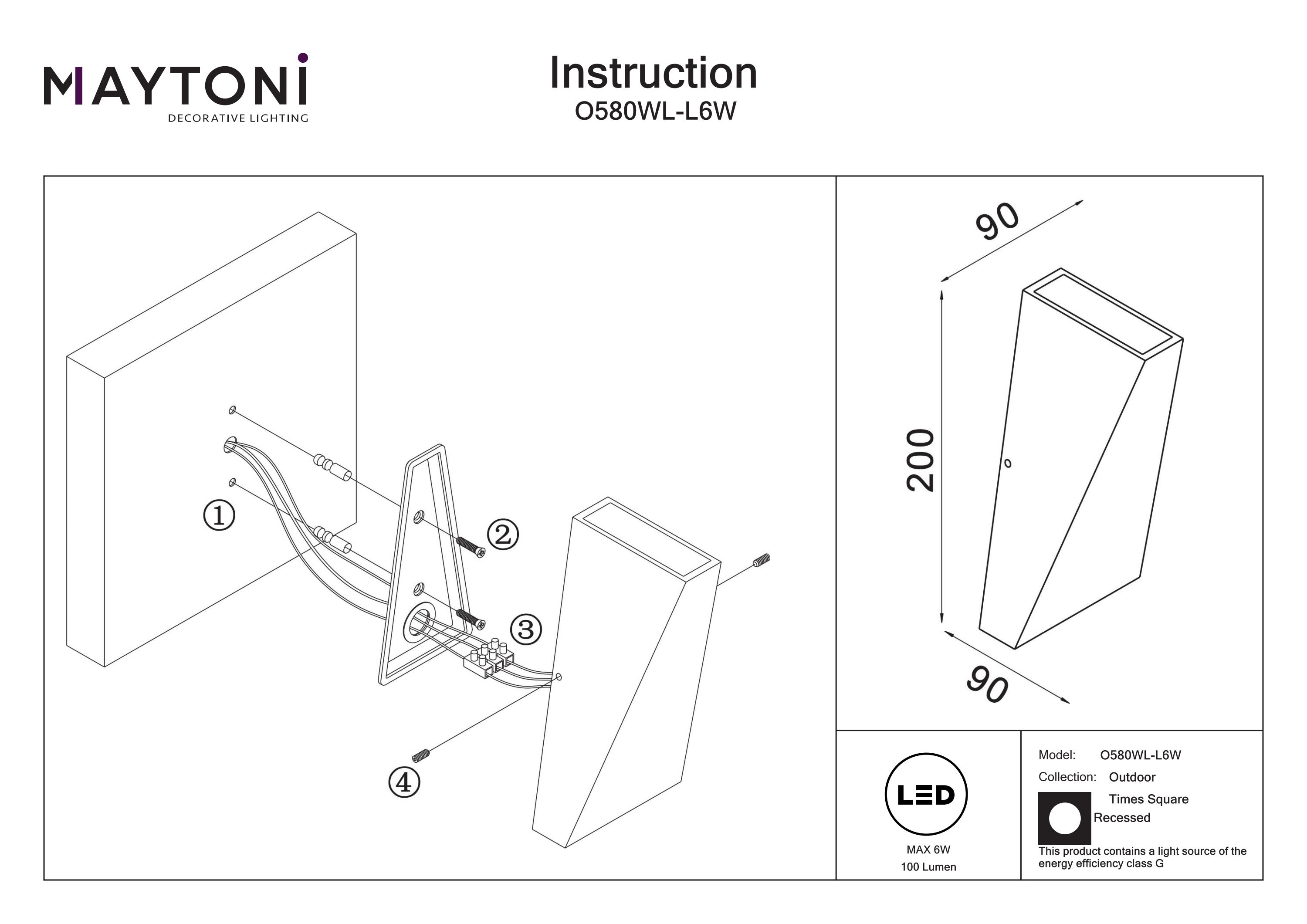 Iluminat arhitectural Times Square, Metal Alb, 6W, MAYTONI O580WL-L6W [5]