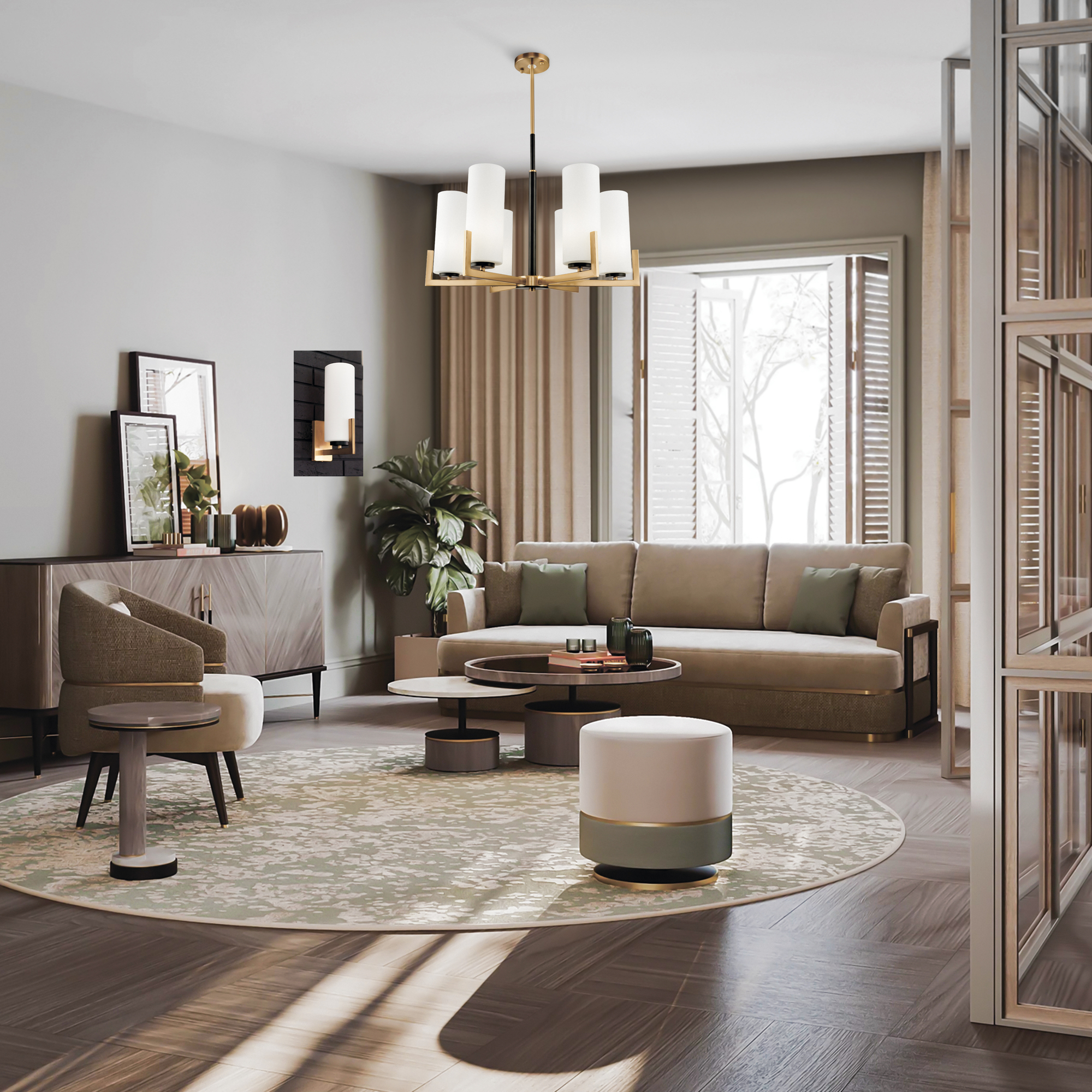 Corp de iluminat suspendat Fortano, Metal Negru și alamă, 40W, MAYTONI MOD089PL-06BS [7]