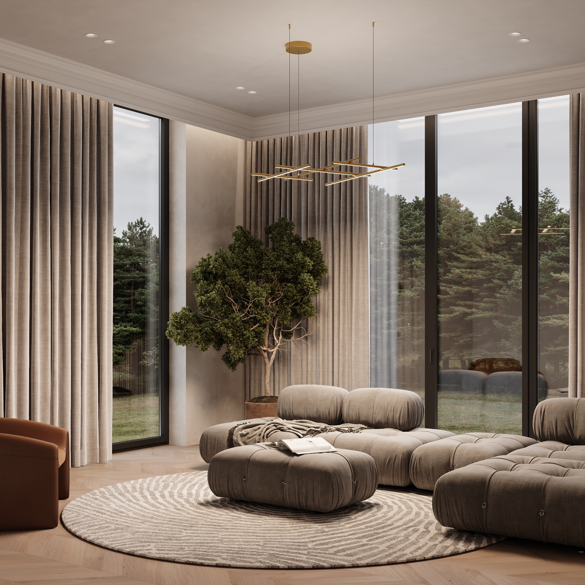 Corp de iluminat suspendat RADIANCE, Aluminiu Auriu, 80W, MAYTONI MOD278PL-L86G3K [6]