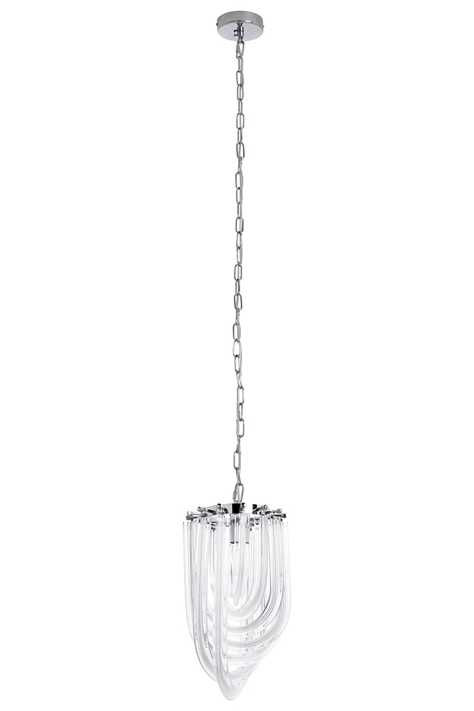 Pendul Murano S 22x22x140 cm, Sticlă Argintiu - Moosee [2]