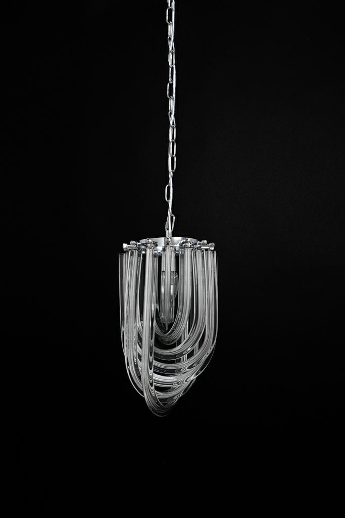 Pendul Murano S 22x22x140 cm, Sticlă Argintiu - Moosee [11]